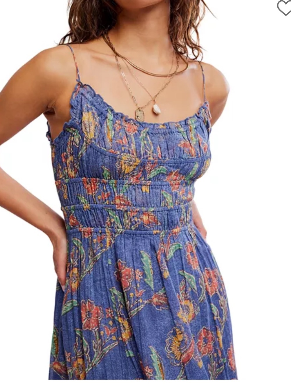 One Ciella Free people maxi dress blue floral
